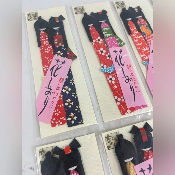 20 Vintage Japanese Style Origami Paper Geisha Doll Bookmarks New - Picture 8 of 12